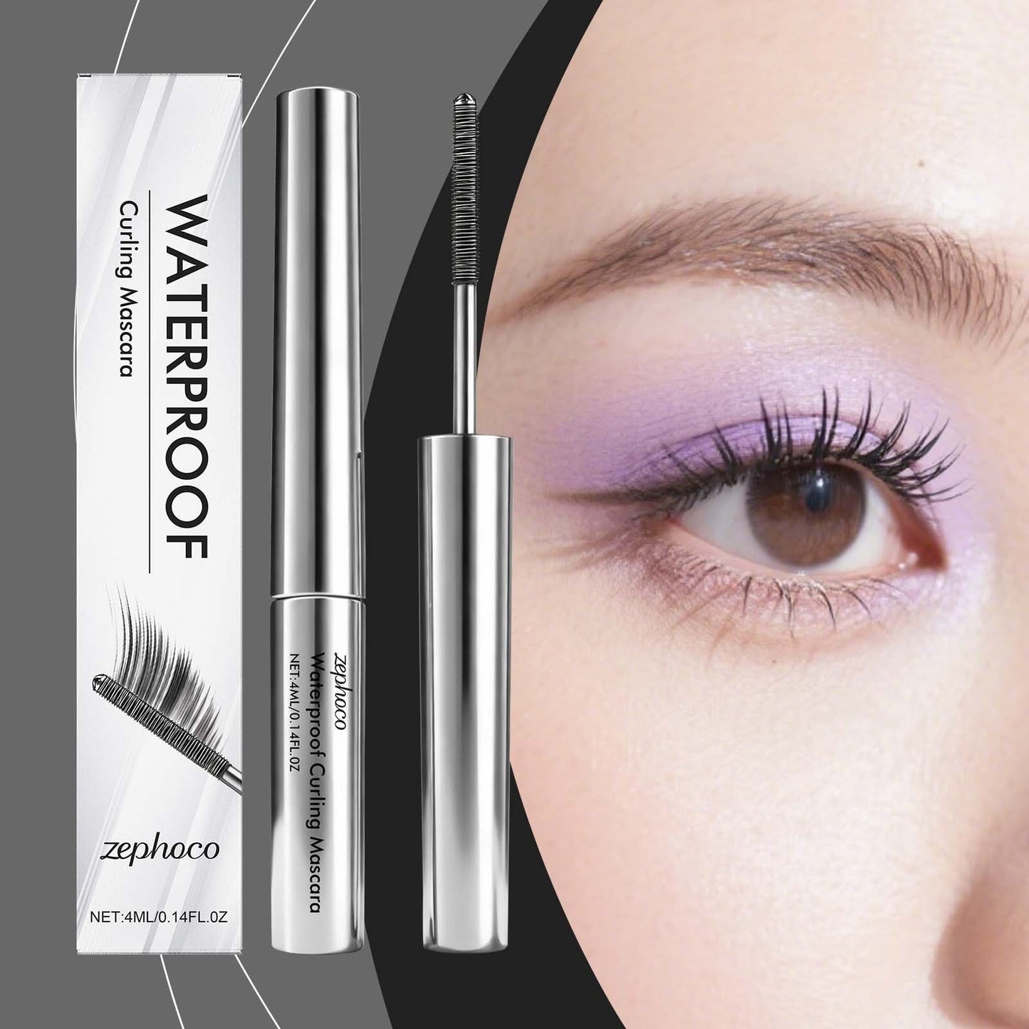 zephoco anti-curling mascara for daily eye makeup is light, bright, naturally curling and setting without udging